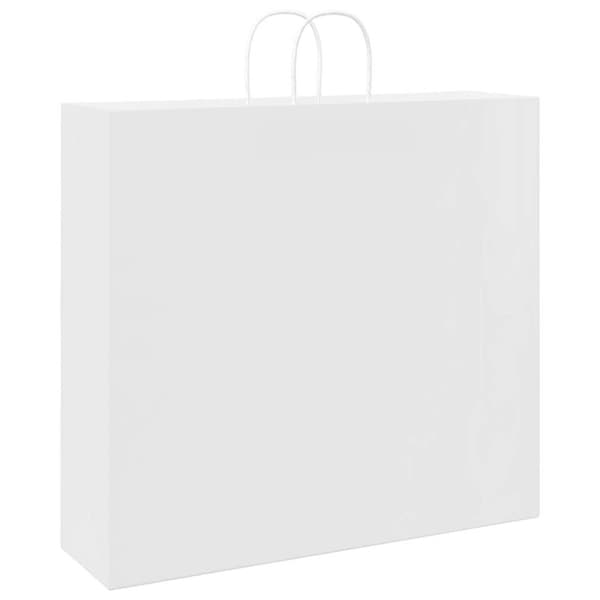 vidaXL Papirposer 50 stk med håndtak hvit 54x15x49 cm