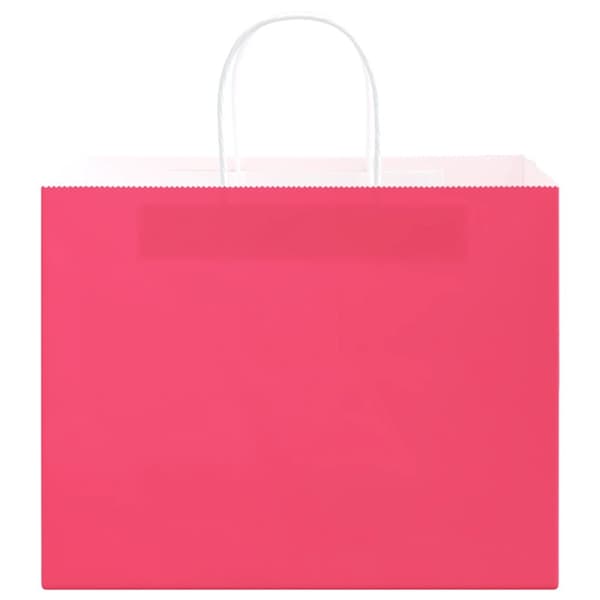 vidaXL Kraftpapperspåsar 50 st med handtag rosa 32x22x24 cm