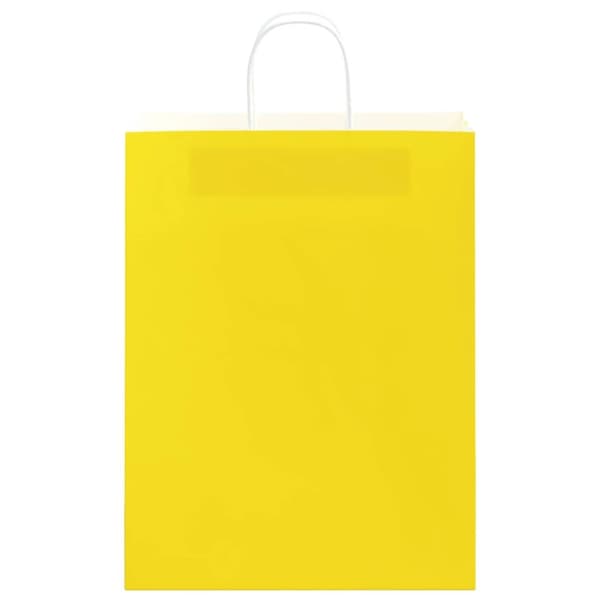 vidaXL Kraftpapperspåsar 250 st med handtag gul 32x12x42 cm