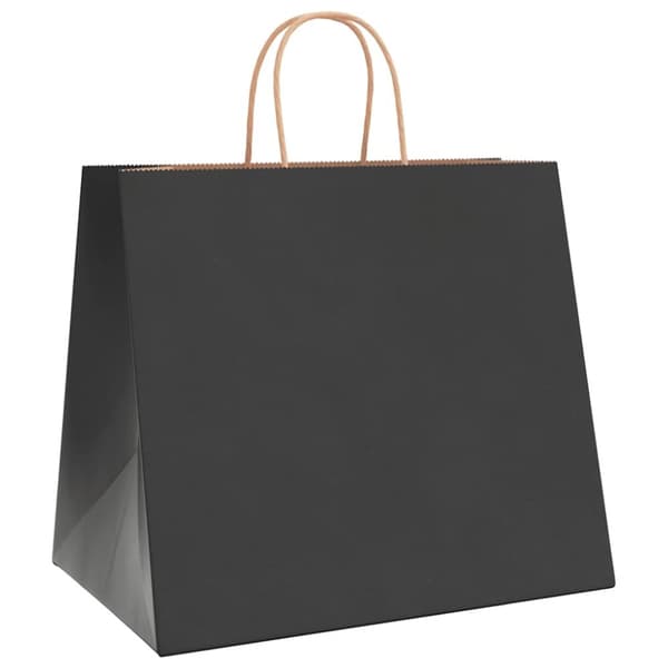 vidaXL Kraftpapperspåsar 250 st med handtag svart 32x22x28 cm