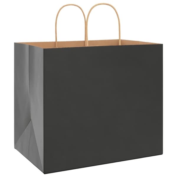 vidaXL Kraftpapperspåsar 250 st med handtag svart 32x22x28 cm