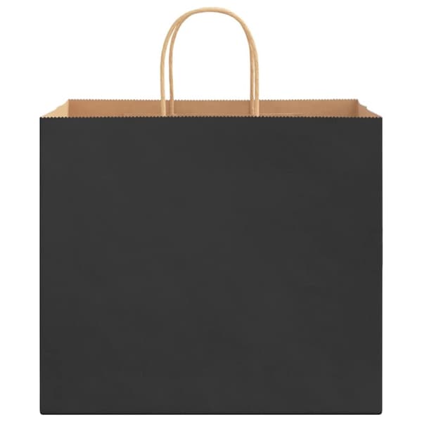 vidaXL Kraftpapperspåsar 250 st med handtag svart 32x22x28 cm