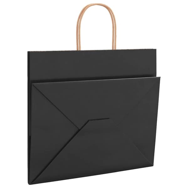 vidaXL Kraftpapperspåsar 250 st med handtag svart 32x22x28 cm