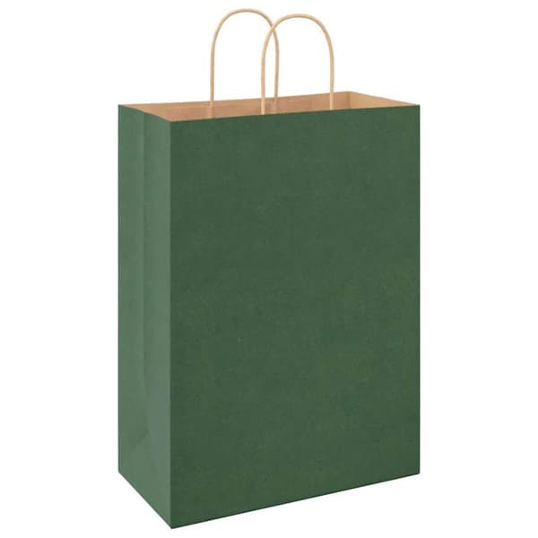 vidaXL Kraftpapperspåsar 250 st med handtag grön 32x17x44 cm