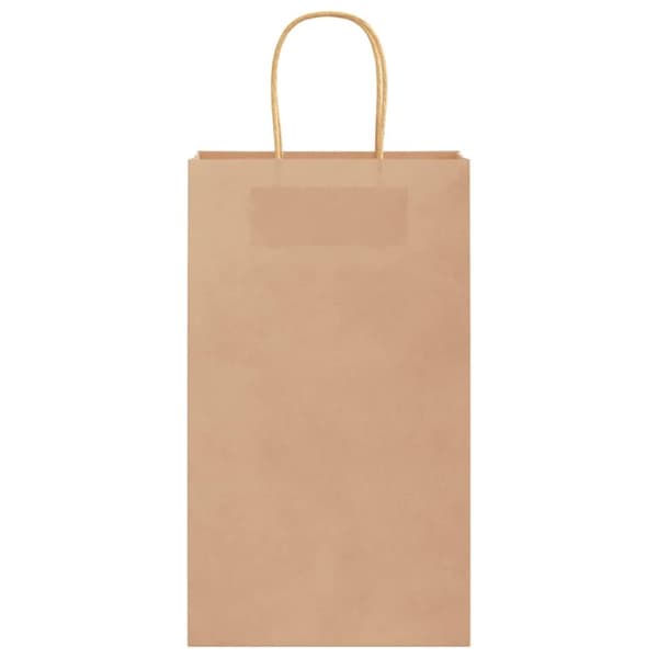 vidaXL Kraftpapperspåsar 250 st med handtag brun 21x11x36 cm