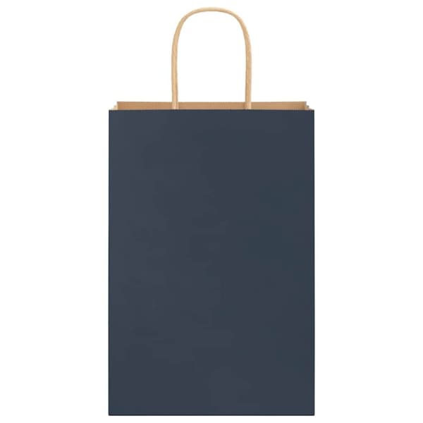 vidaXL Papperspåsar 50 st med handtag blå 21x11x31 cm