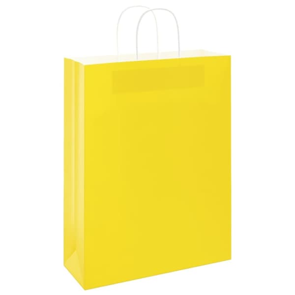 vidaXL Kraftpapperspåsar 50 st med handtag gul 32x12x42 cm