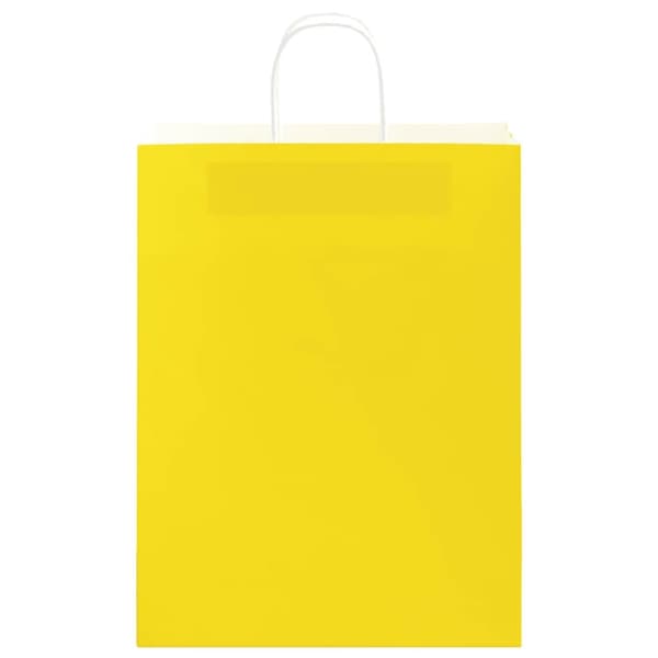 vidaXL Kraftpapperspåsar 50 st med handtag gul 32x12x42 cm