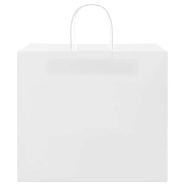 vidaXL Kraftpapperspåsar 50 st med handtag vit 32x22x28 cm