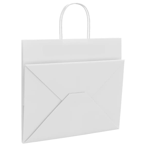 vidaXL Kraftpapperspåsar 50 st med handtag vit 32x22x28 cm