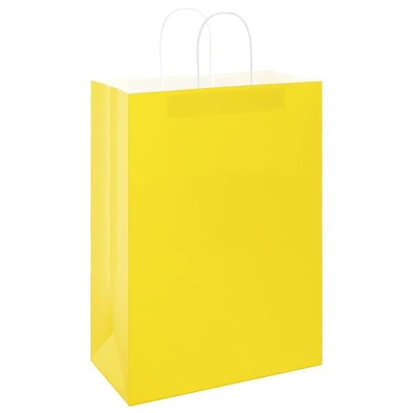 vidaXL Kraftpapperspåsar 50 st med handtag gul 32x17x44 cm