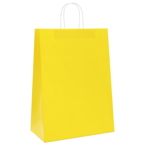 vidaXL Kraftpapperspåsar 50 st med handtag gul 32x17x44 cm