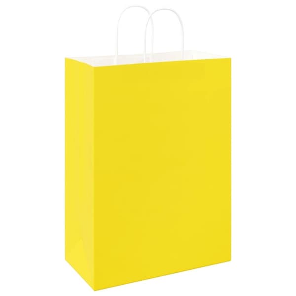 vidaXL Kraftpapperspåsar 50 st med handtag gul 32x17x44 cm