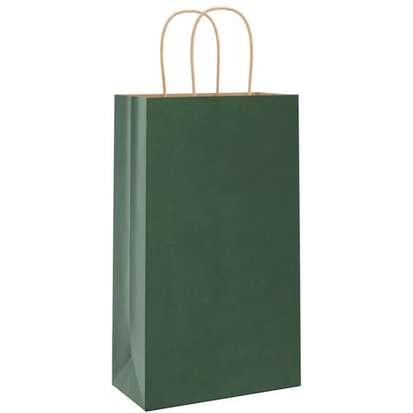 vidaXL Kraftpapperspåsar 50 st med handtag grön 21x11x36 cm