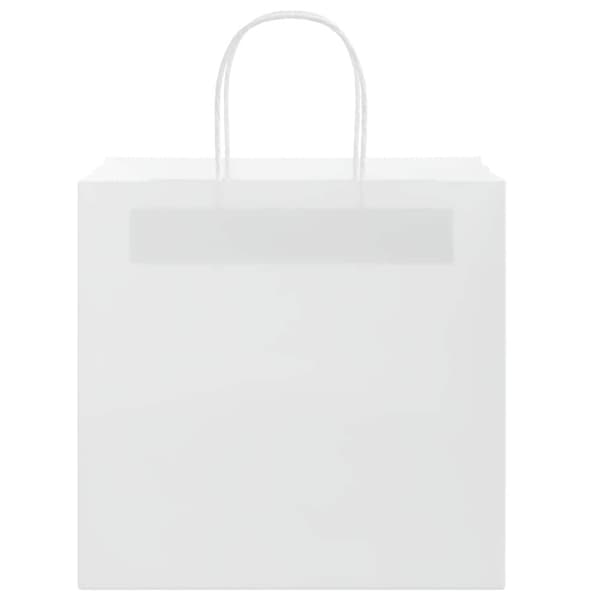 vidaXL Kraftpapperspåsar 250 st med handtag vit 26x17x25 cm