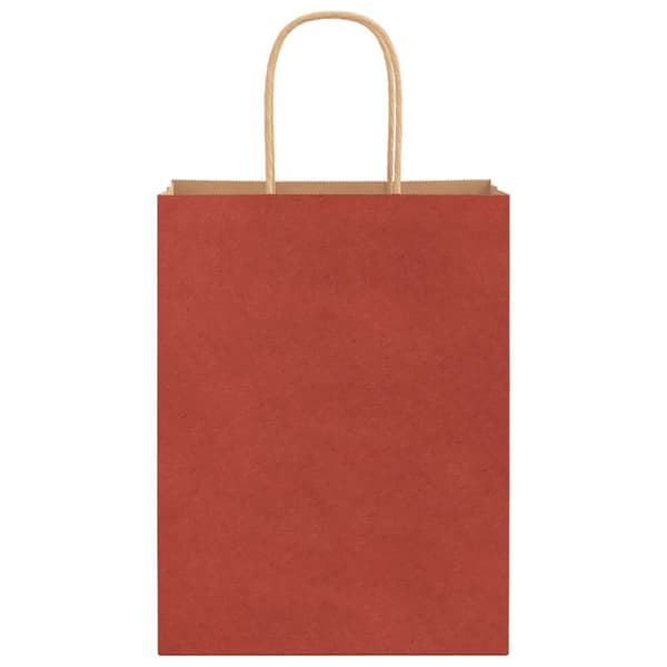 vidaXL Kraftpapperspåsar 250 st med handtag röd 21x11x28 cm