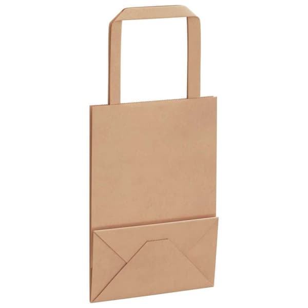 vidaXL Kraftpapperspåsar 50 st med handtag brun 15x8x21 cm