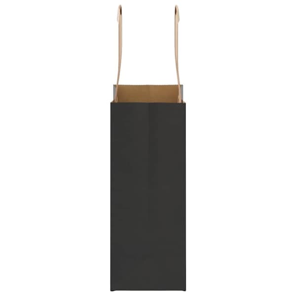 vidaXL Kraftpapperspåsar 50 st med handtag svart 15x8x21 cm