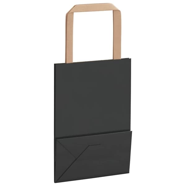 vidaXL Kraftpapperspåsar 50 st med handtag svart 15x8x21 cm