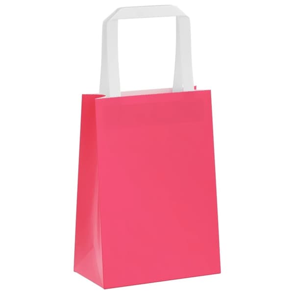 vidaXL Kraftpapperspåsar 50 st med handtag rosa 15x8x21 cm