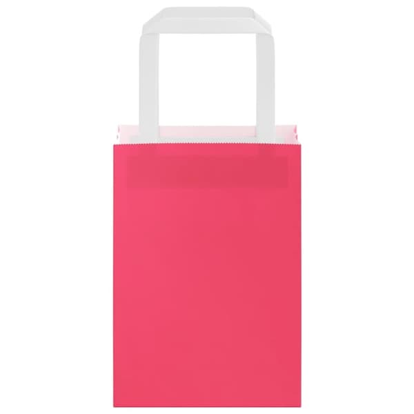 vidaXL Kraftpapperspåsar 50 st med handtag rosa 15x8x21 cm
