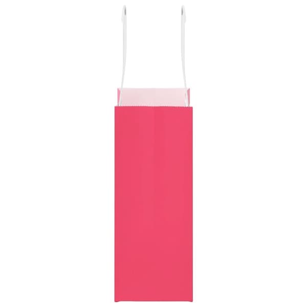 vidaXL Kraftpapperspåsar 50 st med handtag rosa 15x8x21 cm