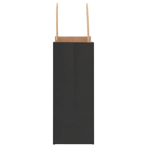 vidaXL Kraftpapperspåsar 50 st med handtag svart 15x8x21 cm