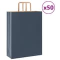 Miniatyrbild 1 av 11: vidaXL Kraftpapperspåsar 50 st med handtag blå 32x12x42 cm