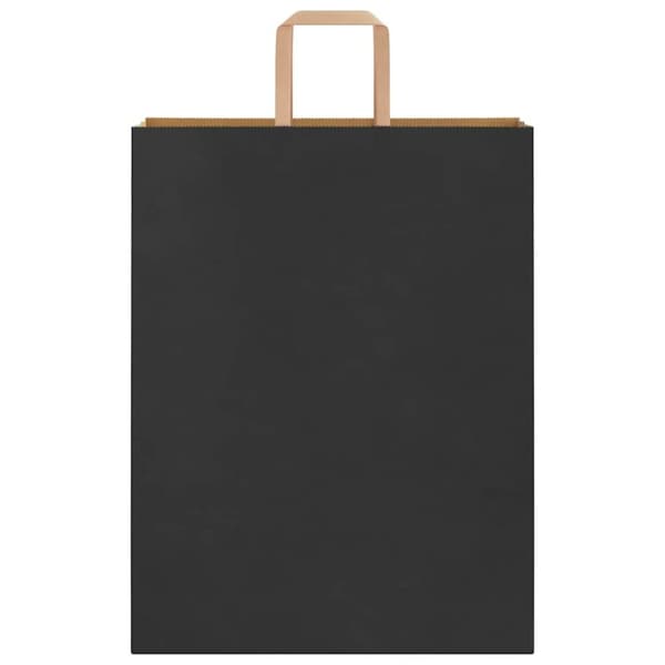 vidaXL Kraftpapperspåsar 250 st med handtag svart 32x12x42 cm