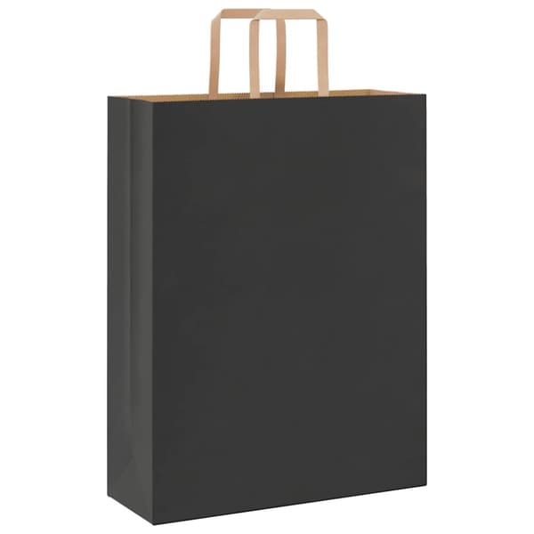 vidaXL Kraftpapperspåsar 250 st med handtag svart 32x12x42 cm