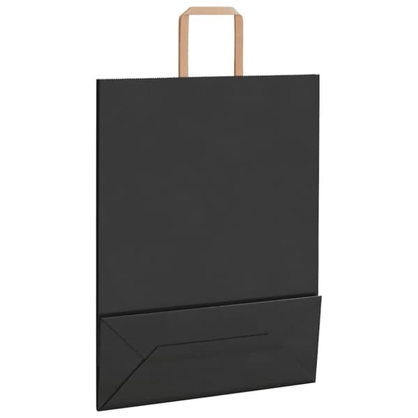 vidaXL Kraftpapperspåsar 250 st med handtag svart 32x12x42 cm