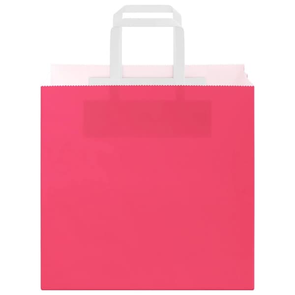 vidaXL Kraftpapperspåsar 50 st med handtag rosa 26x17x25 cm