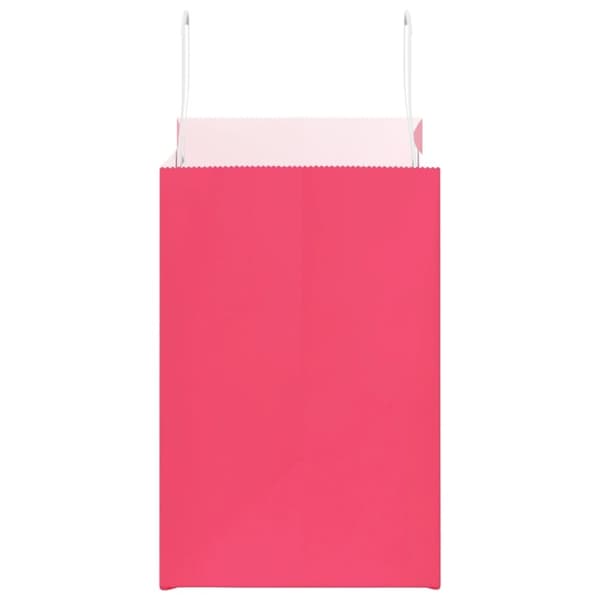 vidaXL Kraftpapperspåsar 50 st med handtag rosa 26x17x25 cm