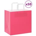 Miniatyrbild 1 av 11: vidaXL Kraftpapperspåsar 50 st med handtag rosa 26x17x25 cm