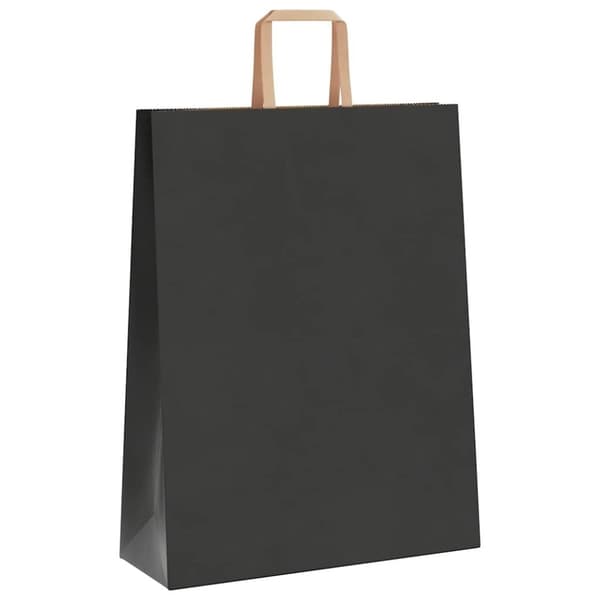vidaXL Kraftpapperspåsar 50 st med handtag svart 32x12x42 cm