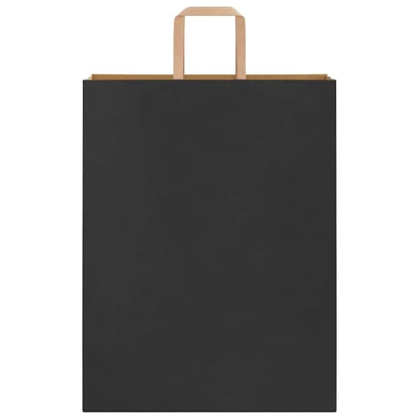 vidaXL Kraftpapperspåsar 50 st med handtag svart 32x12x42 cm