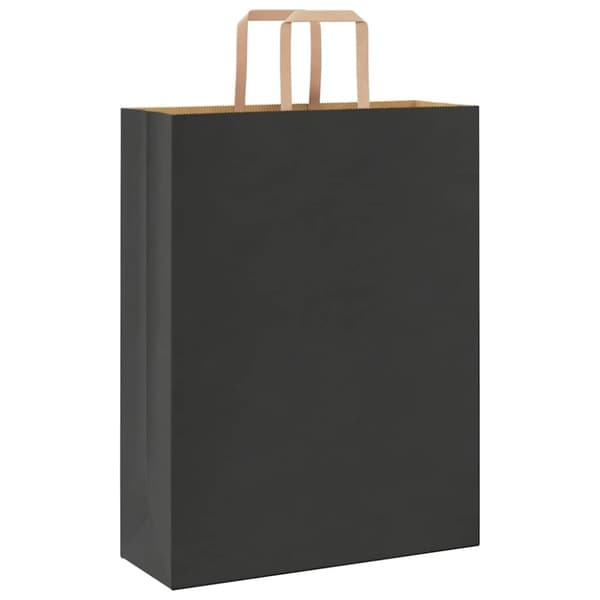 vidaXL Kraftpapperspåsar 50 st med handtag svart 32x12x42 cm