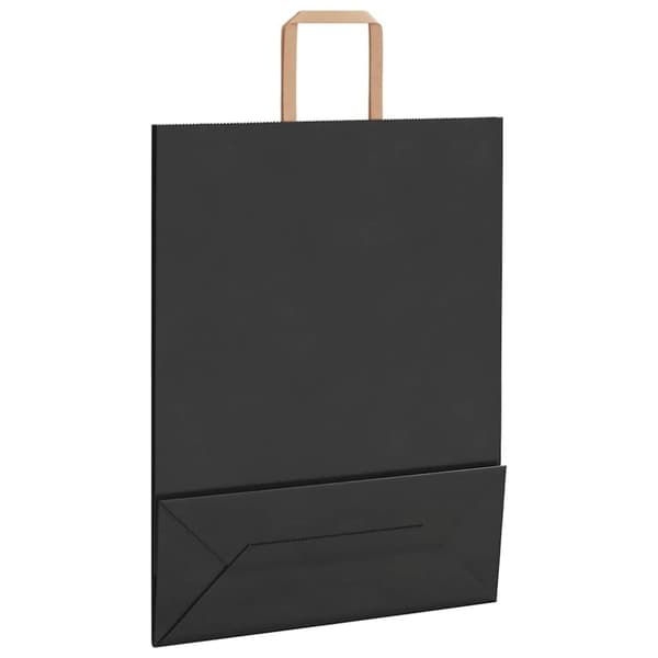 vidaXL Kraftpapperspåsar 50 st med handtag svart 32x12x42 cm