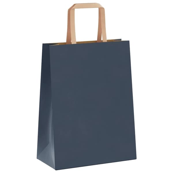 vidaXL Kraftpapperspåsar 50 st med handtag blå 21x11x28 cm