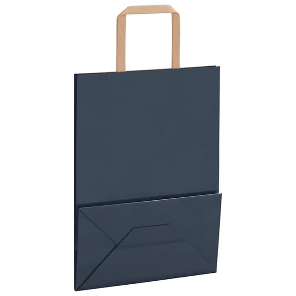 vidaXL Kraftpapperspåsar 50 st med handtag blå 21x11x28 cm