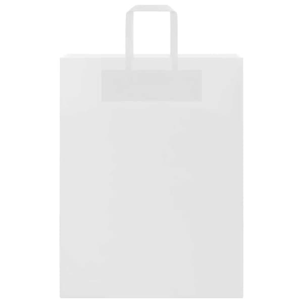vidaXL Kraftpapperspåsar 50 st med handtag vit 32x12x42 cm