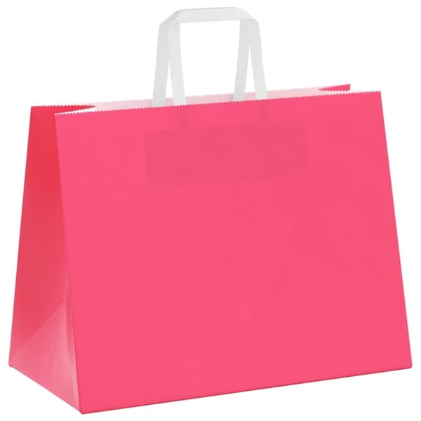 vidaXL Kraftpapperspåsar 50 st med handtag rosa 32x17x25 cm