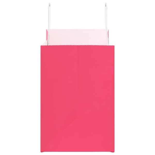 vidaXL Kraftpapperspåsar 50 st med handtag rosa 32x17x25 cm