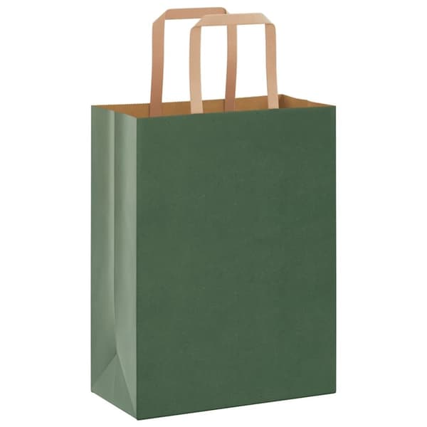vidaXL Kraftpapperspåsar 50 st med handtag grön 21x11x28 cm
