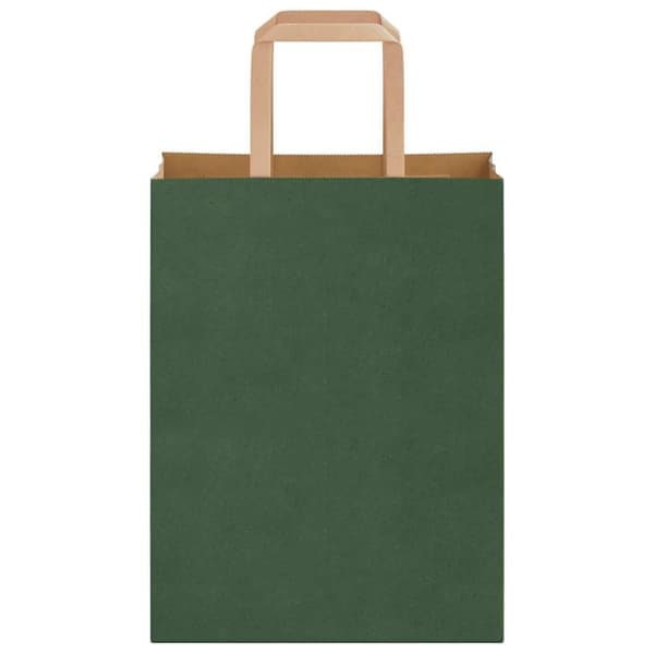 vidaXL Kraftpapperspåsar 50 st med handtag grön 21x11x28 cm