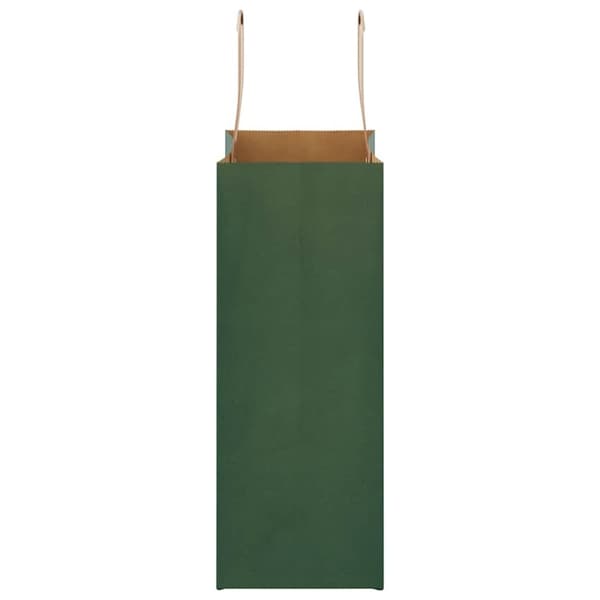 vidaXL Kraftpapperspåsar 50 st med handtag grön 21x11x28 cm