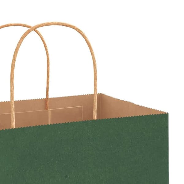 vidaXL Kraftpapperspåsar 50 st med handtag grön 21x11x28 cm