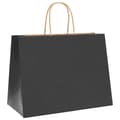 Miniatyrbild 3 av 11: vidaXL Kraftpapperspåsar 50 st med handtag svart 32x17x25 cm