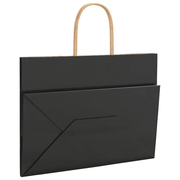 vidaXL Kraftpapperspåsar 50 st med handtag svart 32x17x25 cm