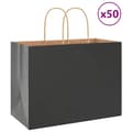 Miniatyrbild 1 av 11: vidaXL Kraftpapperspåsar 50 st med handtag svart 32x17x25 cm
